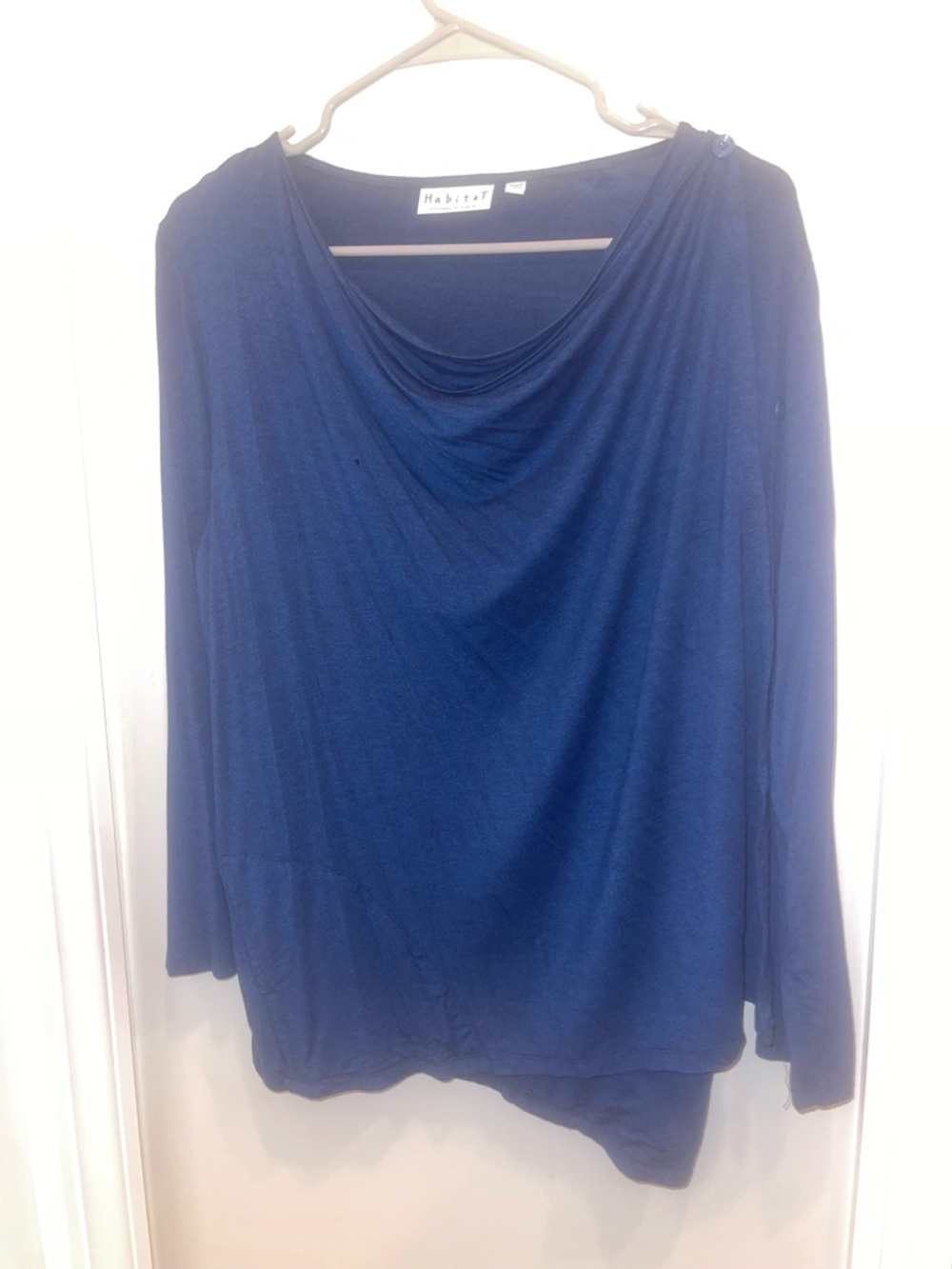 Habitat Navy Draped Wrap Long Sleeve Cardigan Top